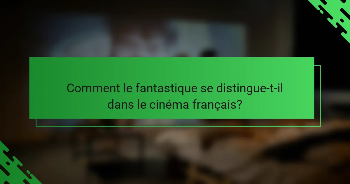 Comment le fantastique se distingue-t-il dans le cinéma français?