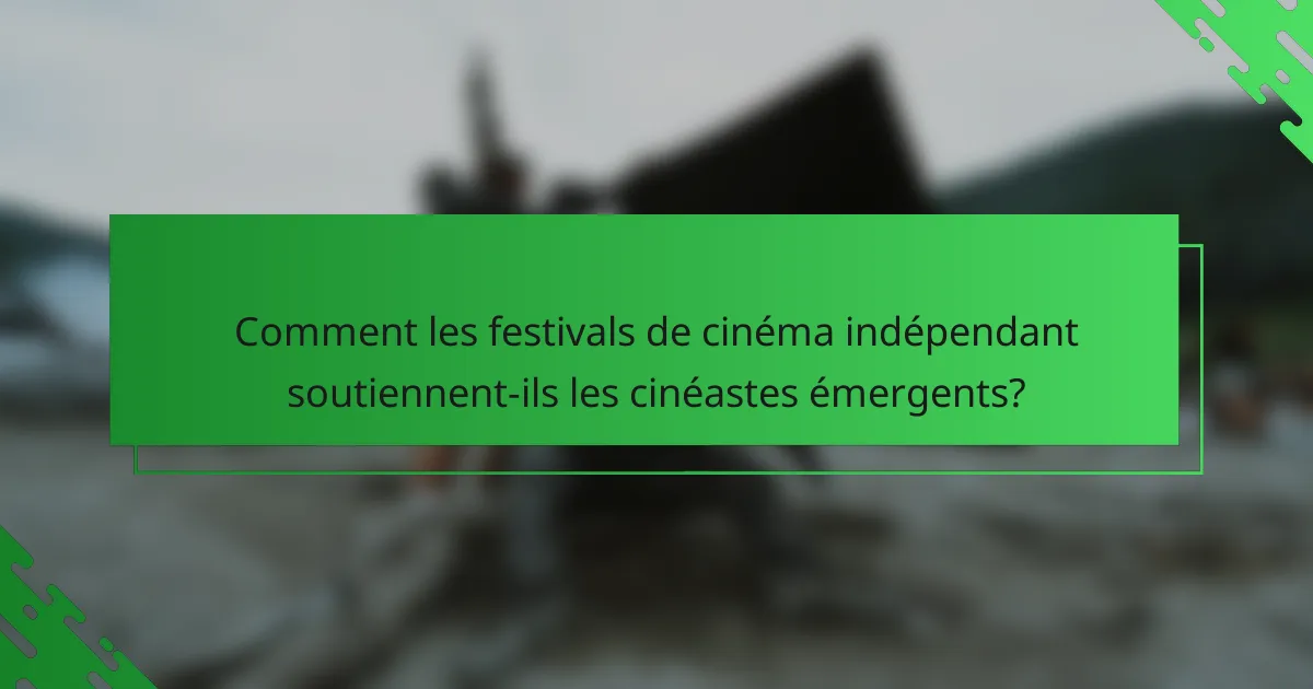 Comment les festivals de cinéma indépendant soutiennent-ils les cinéastes émergents?